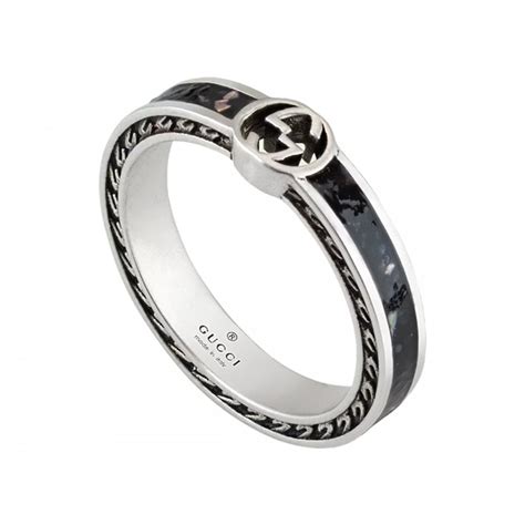 black and silver gucci ring|gucci silver band ring.